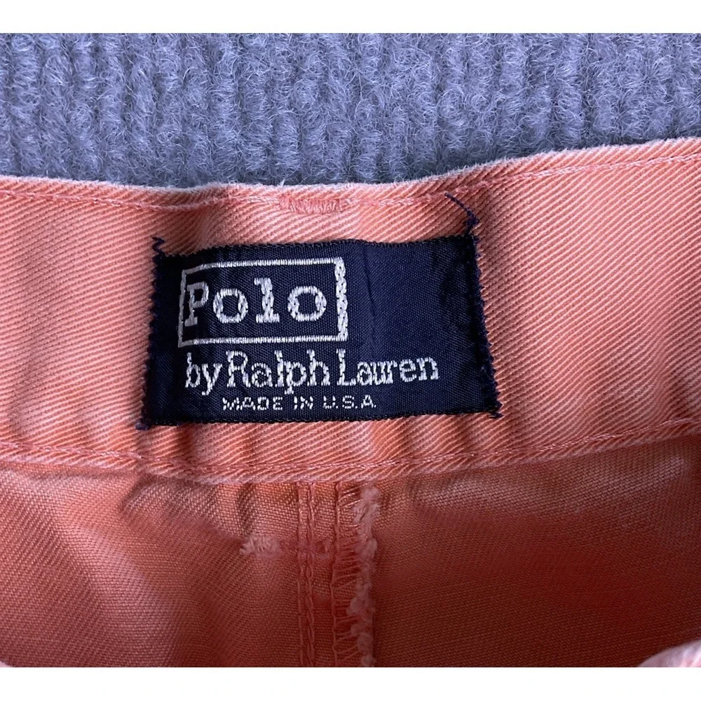 Vintage 90s Made In USA Polo Ralph Lauren Salmon Pleated Tyler Shorts Size 34